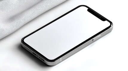 Aufkleber - Smartphone With Blank White Screen on a Table, Ideal for Mobile App Mockups and Technology Demonstrations, Representing Modern Communication : Generative AI