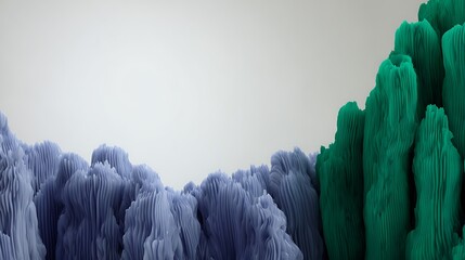 Poster - Surreal wave patterns in green and blue