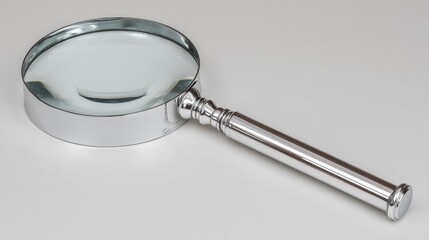 Aufkleber - Magnifying Glass on White Surface, Symbolizing Investigation and Scrutiny for Business Analysis and Scientific Research : Generative AI