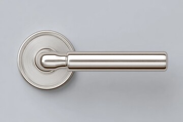 Aufkleber - Satin Nickel Door Handle on Gray Background, Illustrating Home Improvement and Access Control for Security and Privacy : Generative AI