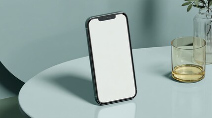 Aufkleber - Modern Smartphone With Blank Screen on Table, Representing Mobile Technology and Digital Communication for Business and Personal Use : Generative AI