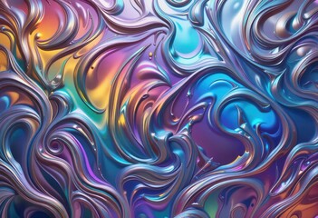 Poster - Colorful abstract design with swirling patterns resembling liquid art and vibrant hues