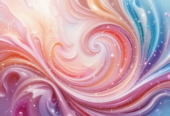 Poster - Swirling abstract design with vibrant colors and light reflection in a magical pattern