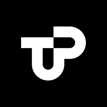 Letter TP or PT simple minimal monogram logo
