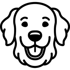 Poster - golden retriever head outline icon