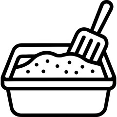 Poster - minimal cat litter box icon design