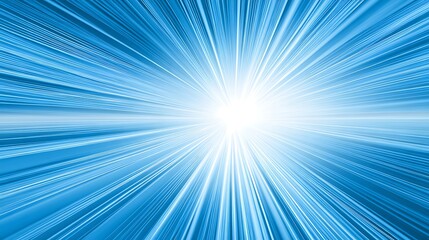 Poster - Abstract light speed in blue tones