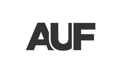 Poster - AUF logo design template with strong and modern bold text. Initial based vector logotype featuring simple and minimal typography. Trendy company identity.