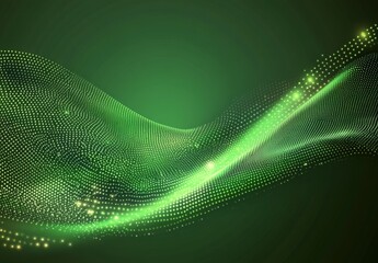 Poster - A green wave with a lot of dots on it