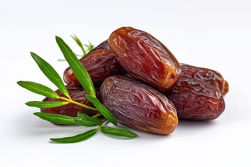 a 4k photo of big dates isolated. dry date fruits heap, medjool, medjoul or majhool, royal dates wit
