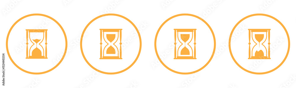 Hourglass icon set. Sand watch and sandglass, timer and watch symbol ...