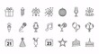 © Isaque Taylor - Party and entertainment outline icons – 21 festive vector symbols