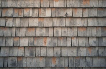 Aufkleber - wooden shingles roof texture background. gray and brown colors. weathered wood pattern with repeatin