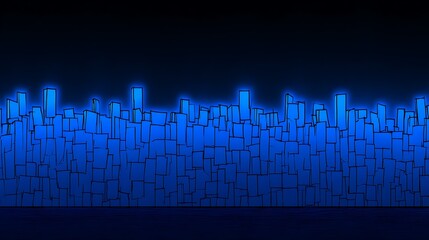 Poster - Abstract glowing cityscape at night