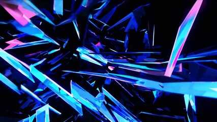 Poster - Abstract digital glitch background with colorful geometric shapes  