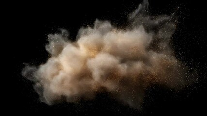 Poster - Golden glitter and dust explosion on black background effect. Abstract concept for magic, celebration, or festive footage.