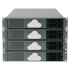 Poster - Stack of Servers Representing Cloud Computing Data Storage Network Technology
