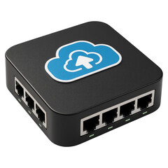Poster - Cloud Storage Device with Ethernet Ports Secure Data Upload Network Technology
