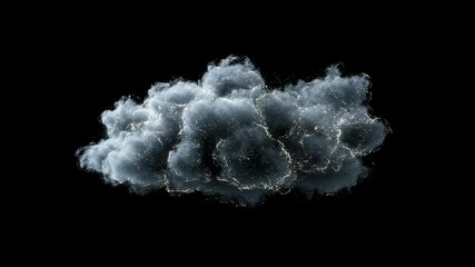 Poster - Abstract digital cloud with shimmering particles set against a dark background, representing data visualization and network connectivity footage.