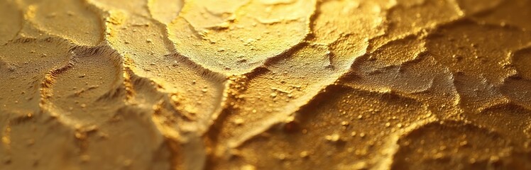 Poster - Golden texture background made of rough material with a relief surface. Luxury abstract design with grunge details, shine and highlights. Wealth concept for premium products or art.