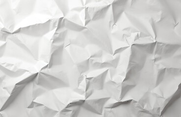 Poster - Blank white crumpled paper texture with many creases. Abstract grunge background with rough, wrinkled, weathered surface. Empty sheet for advertising, mock up, design, poster template. Creative retro