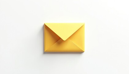 Aufkleber - Minimalist email icon on white background. Yellow envelope symbolizes electronic mail communication. Simple design for business marketing, contact, social media, modern newsletter, website.