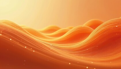 Poster - Abstract graphic background features flowing orange wave shapes. Trendy minimalist design for business presentation, modern tech concept, website background, advertising. Artistic digital
