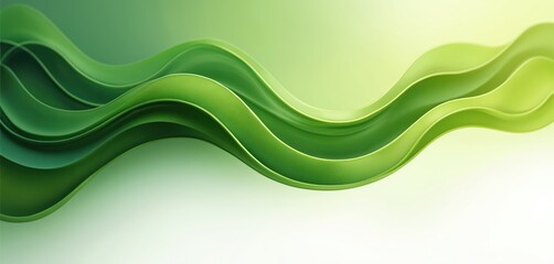 Poster - Abstract natural background with smooth flowing waves, gradient colors. Green eco design, fresh spring or summer theme. Modern dynamic wavy illustration for web, presentation, banner, advertising.