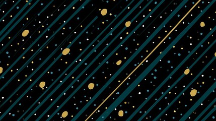 Poster - Teal lines with colorful dot scatter