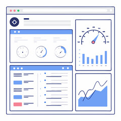 webpage dashboard showing business analytics data