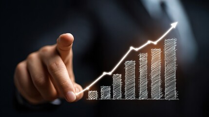 Poster - Financial Planner Pointing at Growth Graph in Business Environment