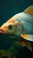 Poster - A close-up view of a fish swimming in a calm body of water