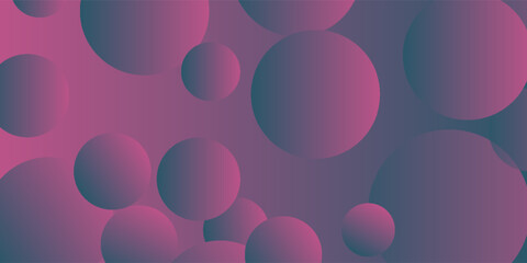 Poster - Abstract bubbles, gradient background between pink and navy blue. Infinity space with a harmonious blend of colors. Presentation mock up for your product. Interior 3d render.eps 10