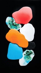 Poster - Abstract Colorful Shapes on Black Background