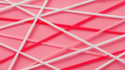 Poster - Abstract Pink and White Intersecting Lines Pattern