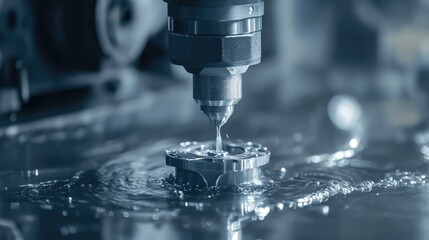 Poster - Aerospace component manufacturing with high-precision equipment and structured clean areas