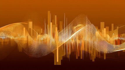 Poster - Abstract soundwaves and architectural elements