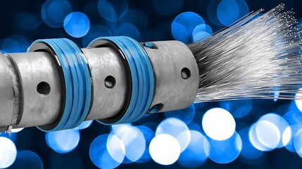 Poster - Fiber optics cable with blue elements