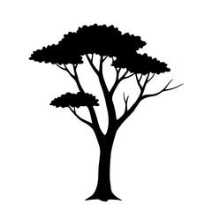 Poster - Silhouette of a Majestic Tree: A striking, graphic representation of a tall tree against a stark background, offering a minimalist yet powerful aesthetic.