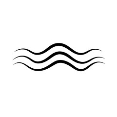 Fototapete - Waves Line Art: a clean line art depicts flowing waves, conveying movement and the tranquility of the sea. perfect for minimalist designs or representing water element.