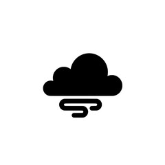Poster - Cloud with Wind Icon: A sleek, black icon depicting a stylized cloud accompanied by a representation of wind, conveying weather elements in a clean and modern design.