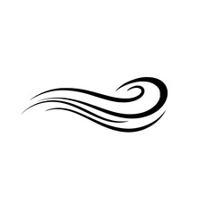 Poster - Elegant Swirls: A minimalist composition of graceful, black abstract lines that dance and flow, creating a sense of movement and rhythm.