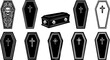 © Ninja in Pajamas - coffin, halloween, silhouette, vector, holiday, design,