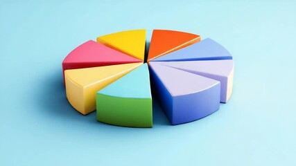 Poster - Colorful pie chart presentation, data visualization for business insights, statistics