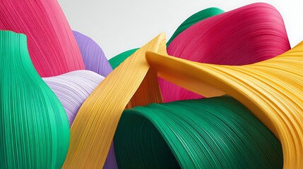 Aufkleber - Abstract colorful smooth shapes flowing together