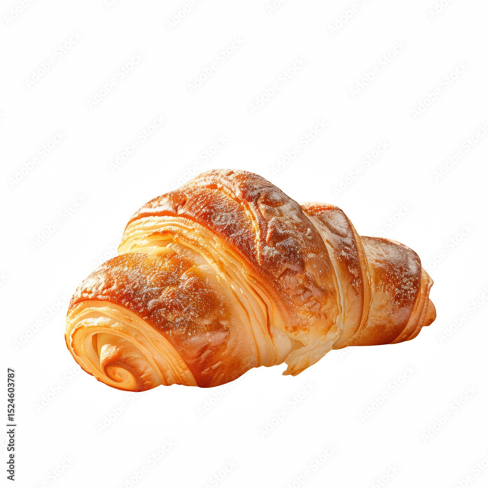 Freshly baked croissant with a golden, flaky texture, perfect for ...