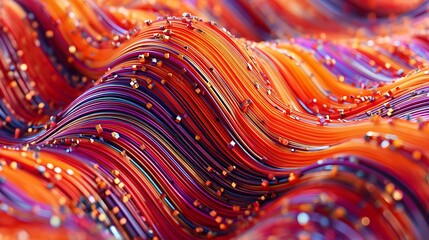Aufkleber - Vibrant flowing lines with geometric shapes