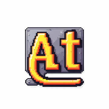 Pixel art of stylized letters 