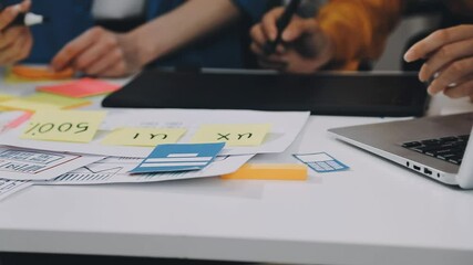 Business Team Collaborating on UXUI Design for System Development with Creative Planning and Prototype