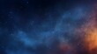 © Natha - Dramatic and serene cosmic landscape with a glowing moody starry night sky and a subtle orange light leak in the corner creating a cinematic atmospheric and contemplative visual experience